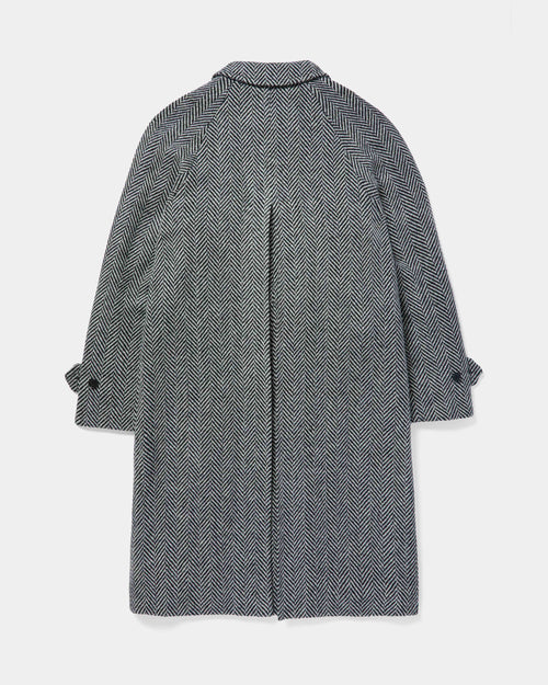 Chrysalis Grey Herringbone Tweed Kensington Overcoat