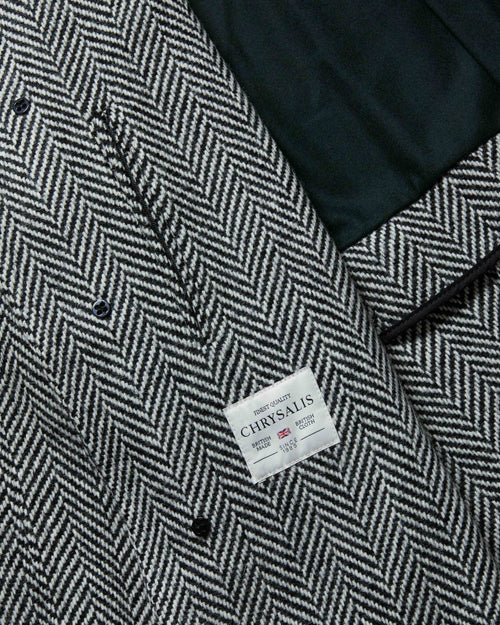 Chrysalis Grey Herringbone Tweed Kensington Overcoat