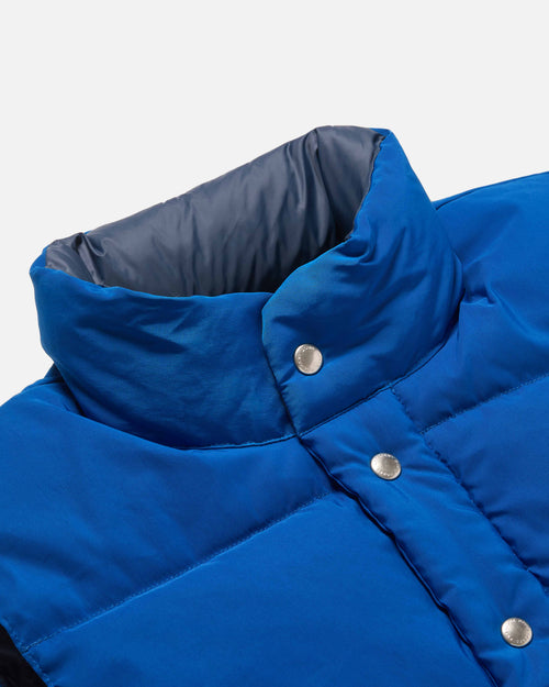 Crescent Down Works 60/40 Italian Vest Titan Blue With Blue Lining