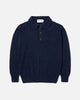Harley of Scotland Superfine Lambswool Polo Jumper Navy