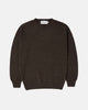 Harley of Scotland Superfine Lambswool Crew Neck Jumper Dark Brown