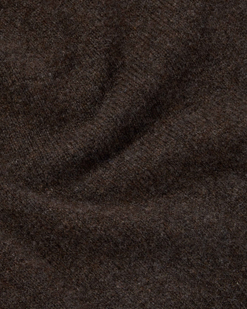 Harley of Scotland Superfine Lambswool Crew Neck Jumper Dark Brown