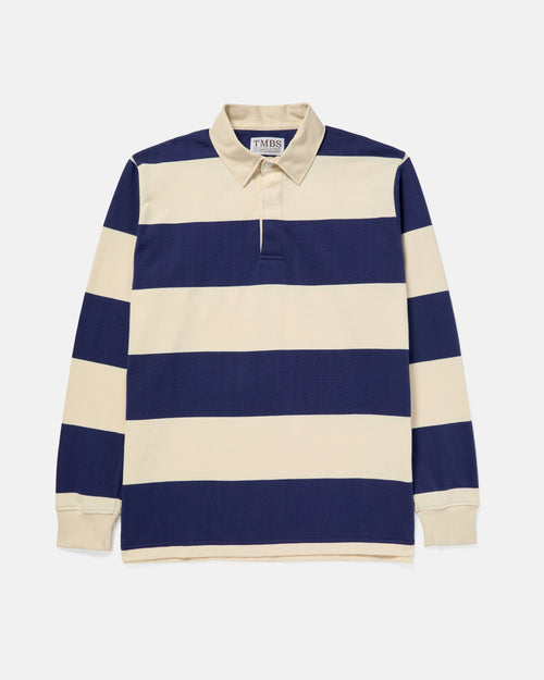 TMBS Cotton Jersey Rugby Blue Ecru