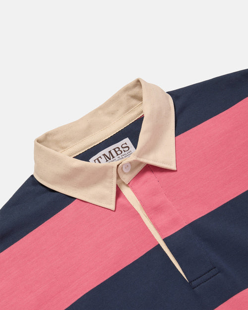 TMBS Cotton Jersey Rugby Pink Navy