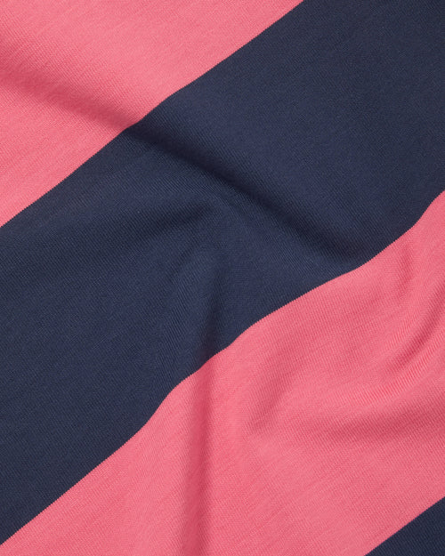 TMBS Cotton Jersey Rugby Pink Navy
