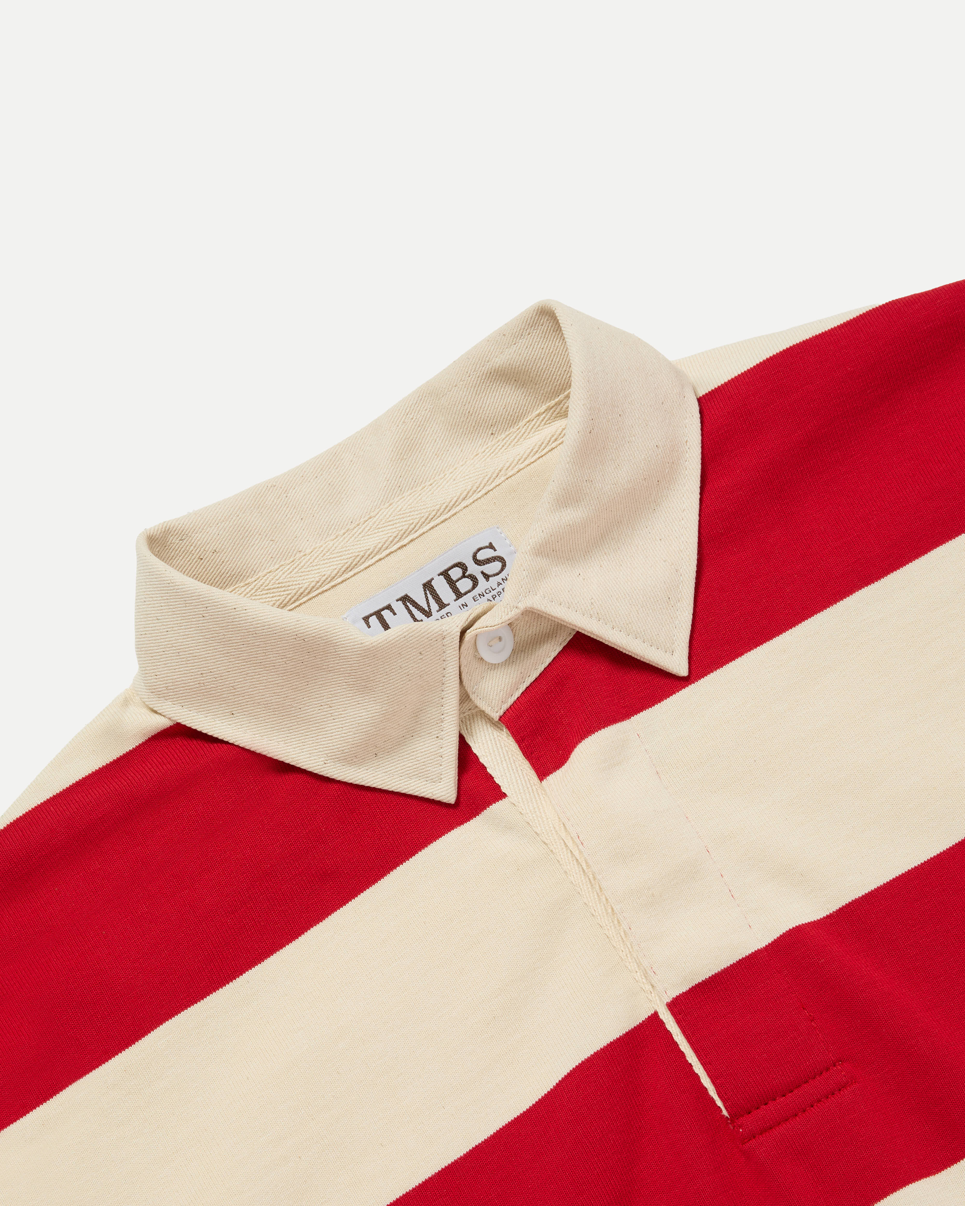 TMBS Cotton Jersey Rugby Red Ecru