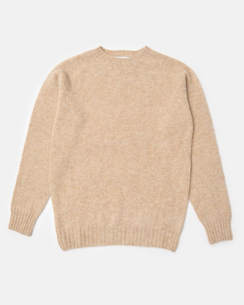 Harley of Scotland Brushed Wool Crew Neck Jumper Calico