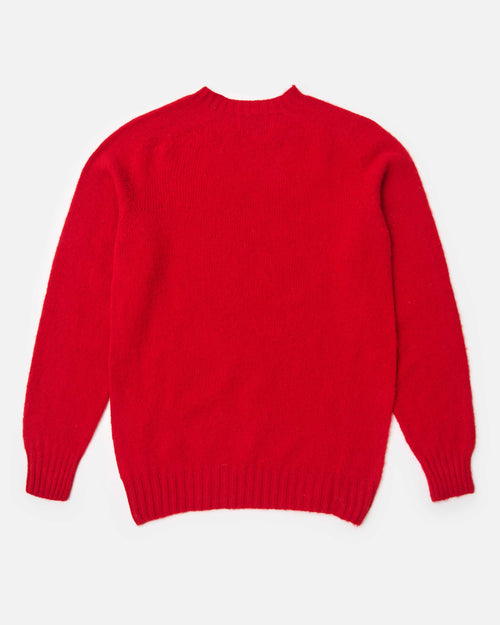 Harley of Scotland Brushed Wool Crew Neck Jumper Cardinal