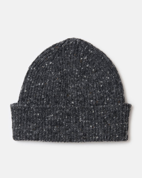 Mackie Shin Donegal Wool Beanie Hat Charcoal