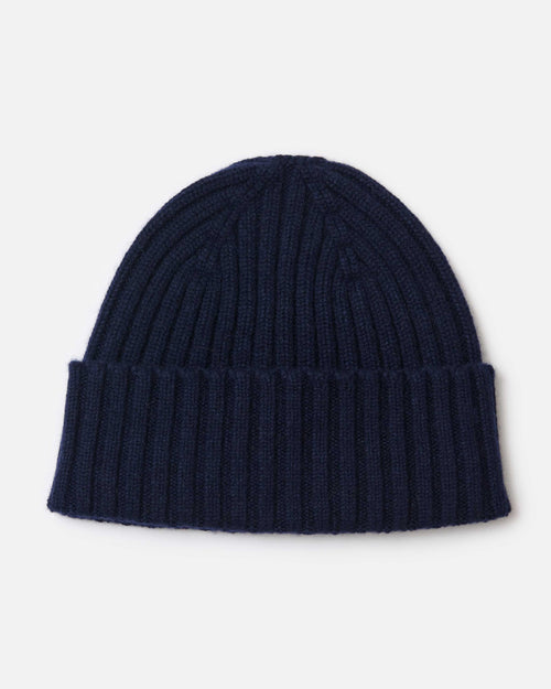 Mackie Cairn Cashmere Beanie Hat Navy