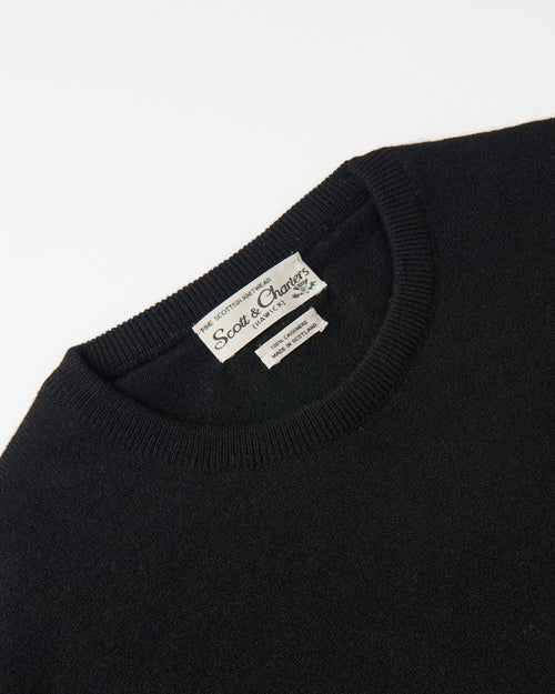 Scott & Charters Round Neck Jumper Black