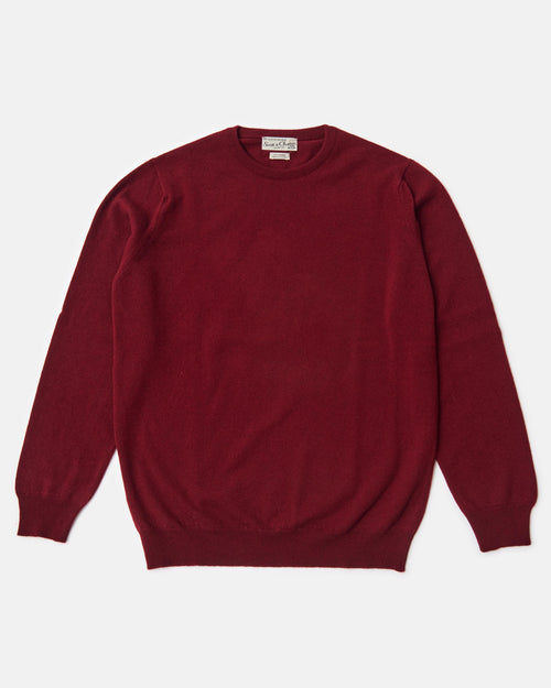 Scott & Charters Round Neck Jumper Burgundy