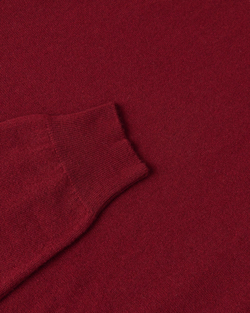 Scott & Charters Cashmere V-Neck Jumper Burgundy