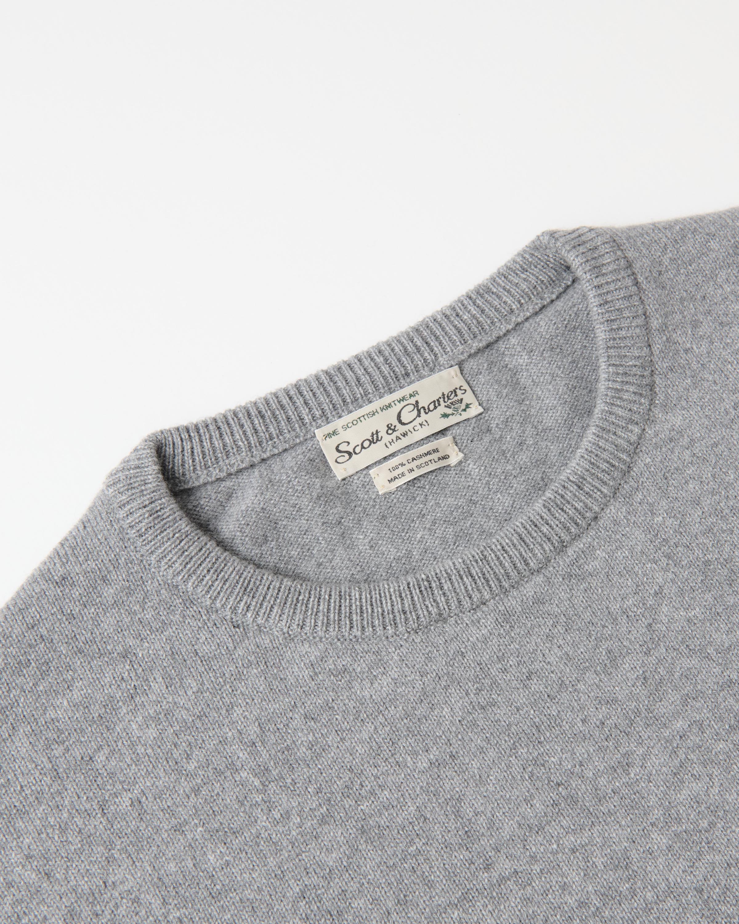 Scott & Charters Round Neck Jumper Mid Grey