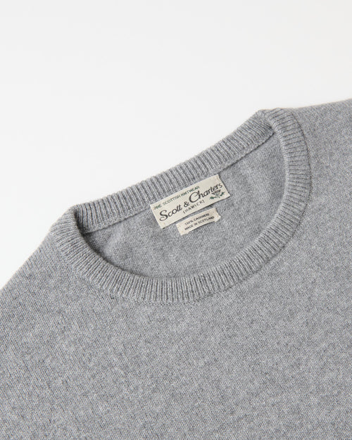 Scott & Charters Round Neck Jumper Mid Grey