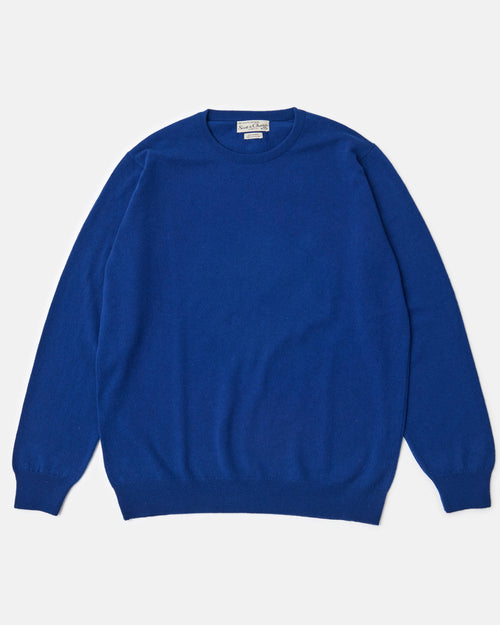 Scott & Charters Round Neck Jumper Royal Blue