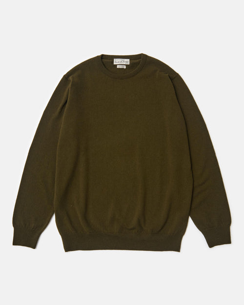 Scott & Charters Round Neck Jumper Moss Green