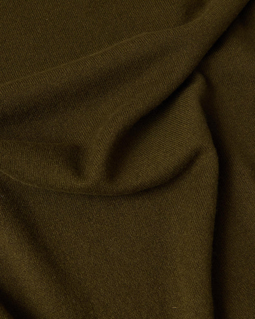 Scott & Charters Cashmere V-Neck Jumper Moss Green