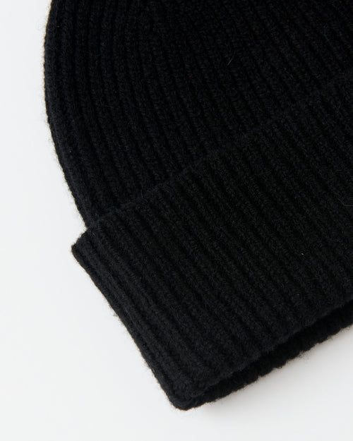 Mackie Clyde Lambswool Beanie Hat Black