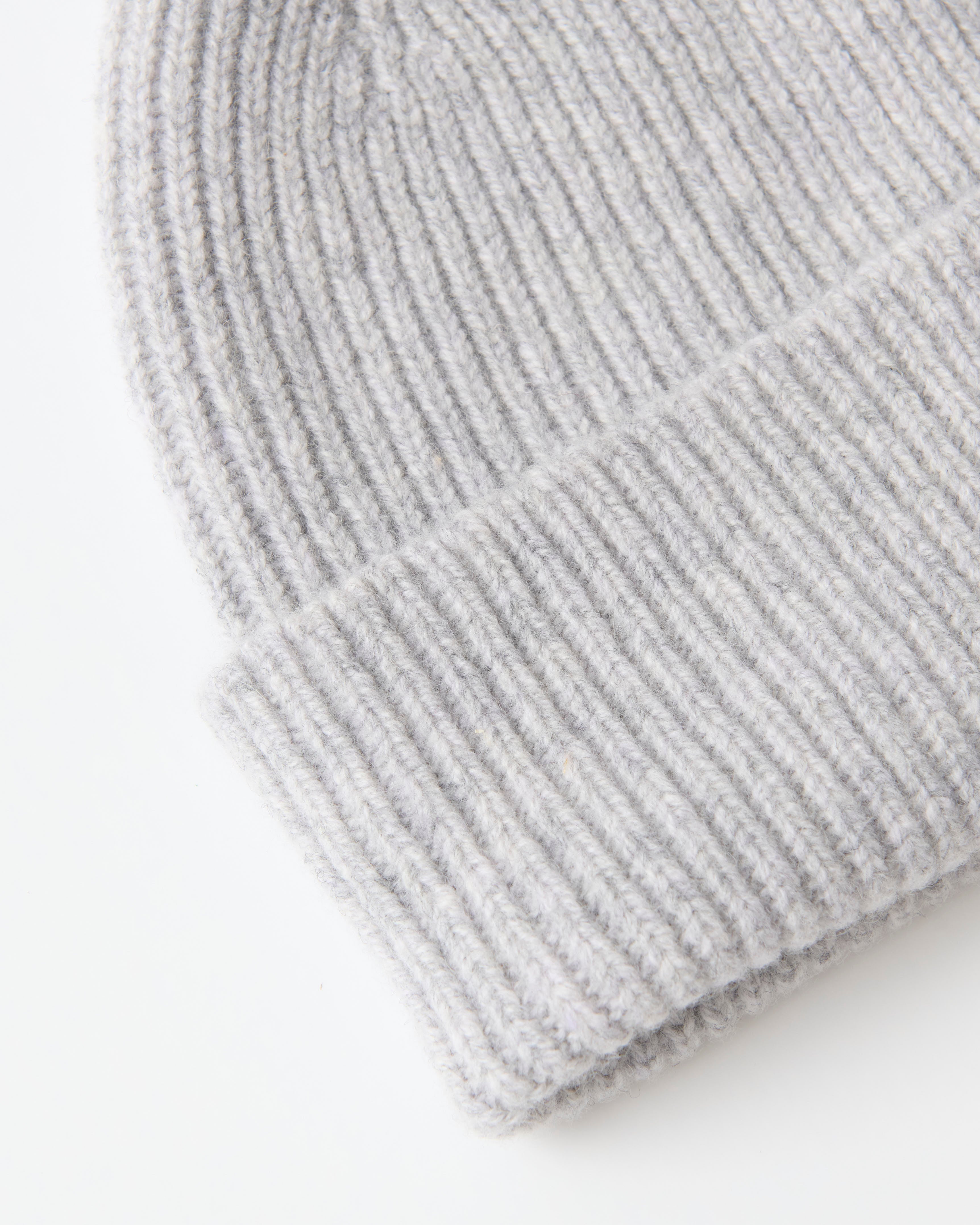 Mackie Clyde Lambswool Beanie Hat Light Grey
