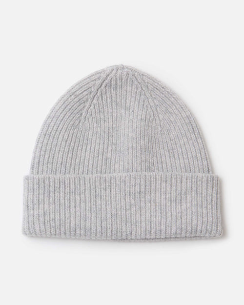 Mackie Clyde Lambswool Beanie Hat Light Grey