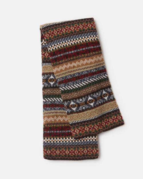 Mackie Lochinver Fairisle Lambswool Scarf Brown