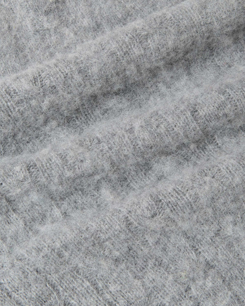 Harley of Scotland Brushed Wool Cable Knit Jumper Mid Grey