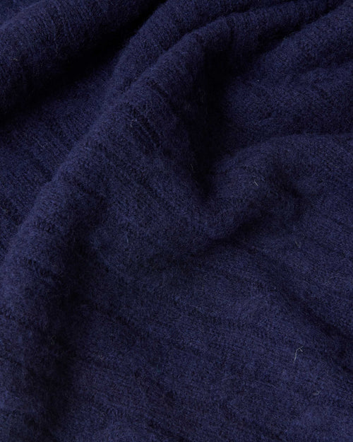 Harley of Scotland Brushed Wool Cable Knit Jumper Navy