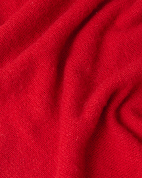 Harley of Scotland Brushed Wool Crew Neck Jumper Cardinal