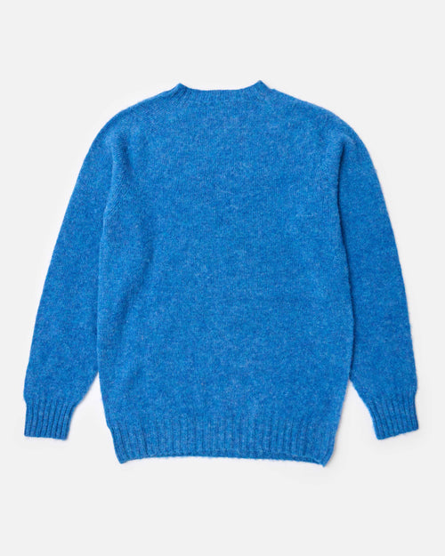 Harley of Scotland Brushed Wool Crew Neck Jumper Cobalt