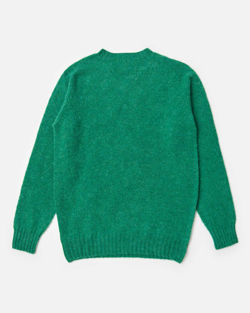 Harley of Scotland Brushed Wool Crew Neck Jumper Evergreen