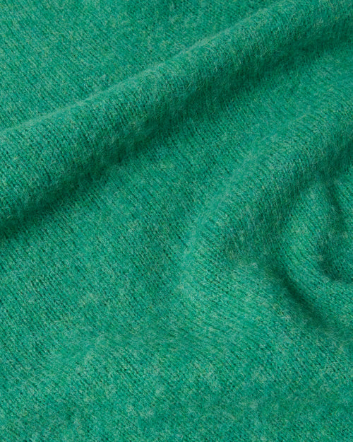 Harley of Scotland Brushed Wool Crew Neck Jumper Evergreen