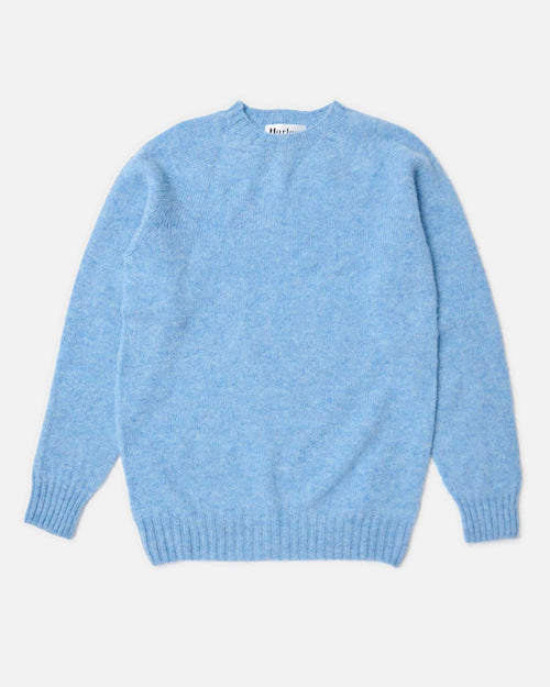 Harley of Scotland Brushed Wool Crew Neck Jumper Glacier