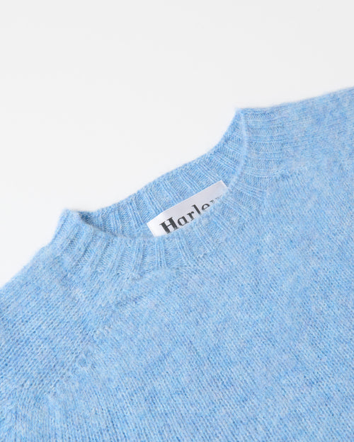 Harley of Scotland Brushed Wool Crew Neck Jumper Glacier