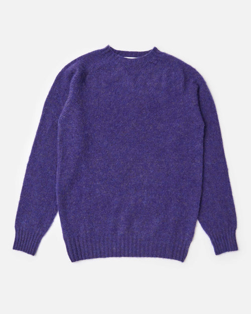 Harley of Scotland Brushed Wool Crew Neck Jumper Iris