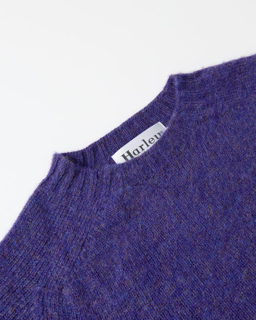 Harley of Scotland Brushed Wool Crew Neck Jumper Iris