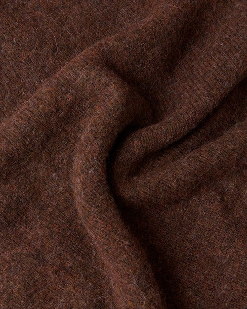 Harley of Scotland Brushed Wool Crew Neck Jumper Marron