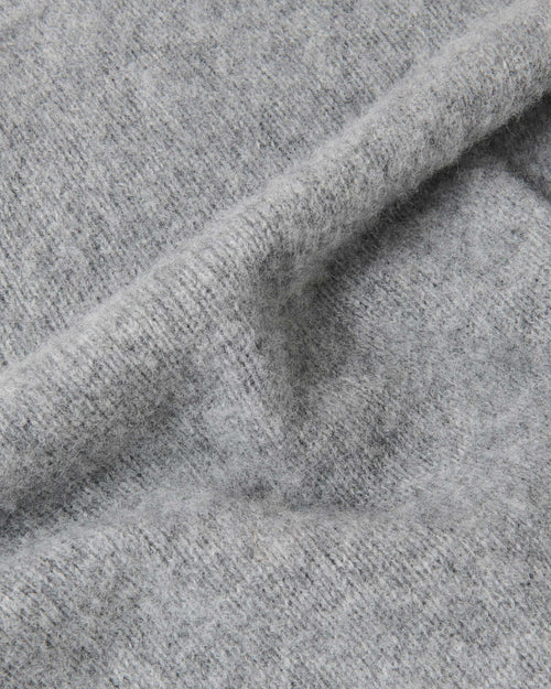 Harley of Scotland Brushed Wool Roll Neck Jumper Mid Grey