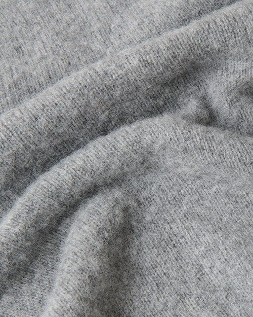 Harley of Scotland Brushed Wool Crew Neck Jumper Mid Grey