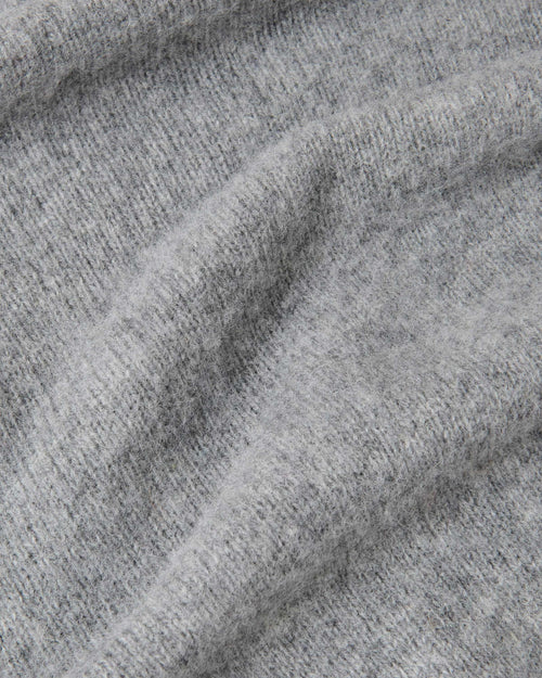 Harley of Scotland Brushed Wool Polo Collar Jumper Mid Grey