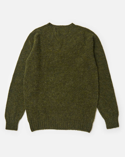 Harley of Scotland Brushed Wool Crew Neck Jumper Scots Pine