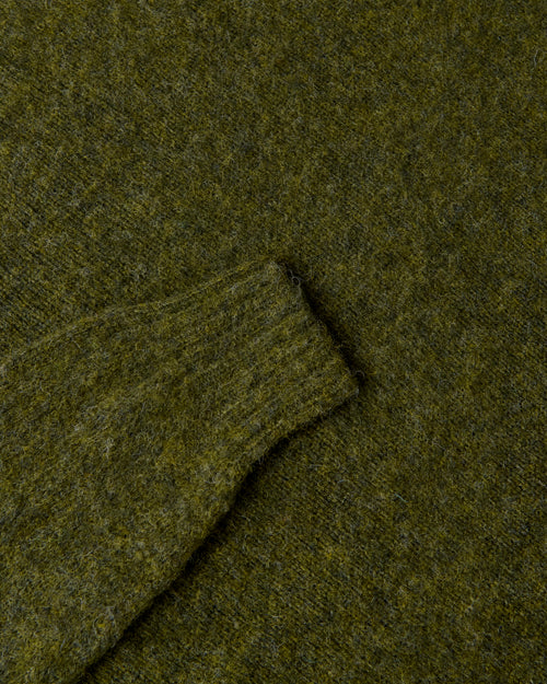 Harley of Scotland Brushed Wool Crew Neck Jumper Scots Pine