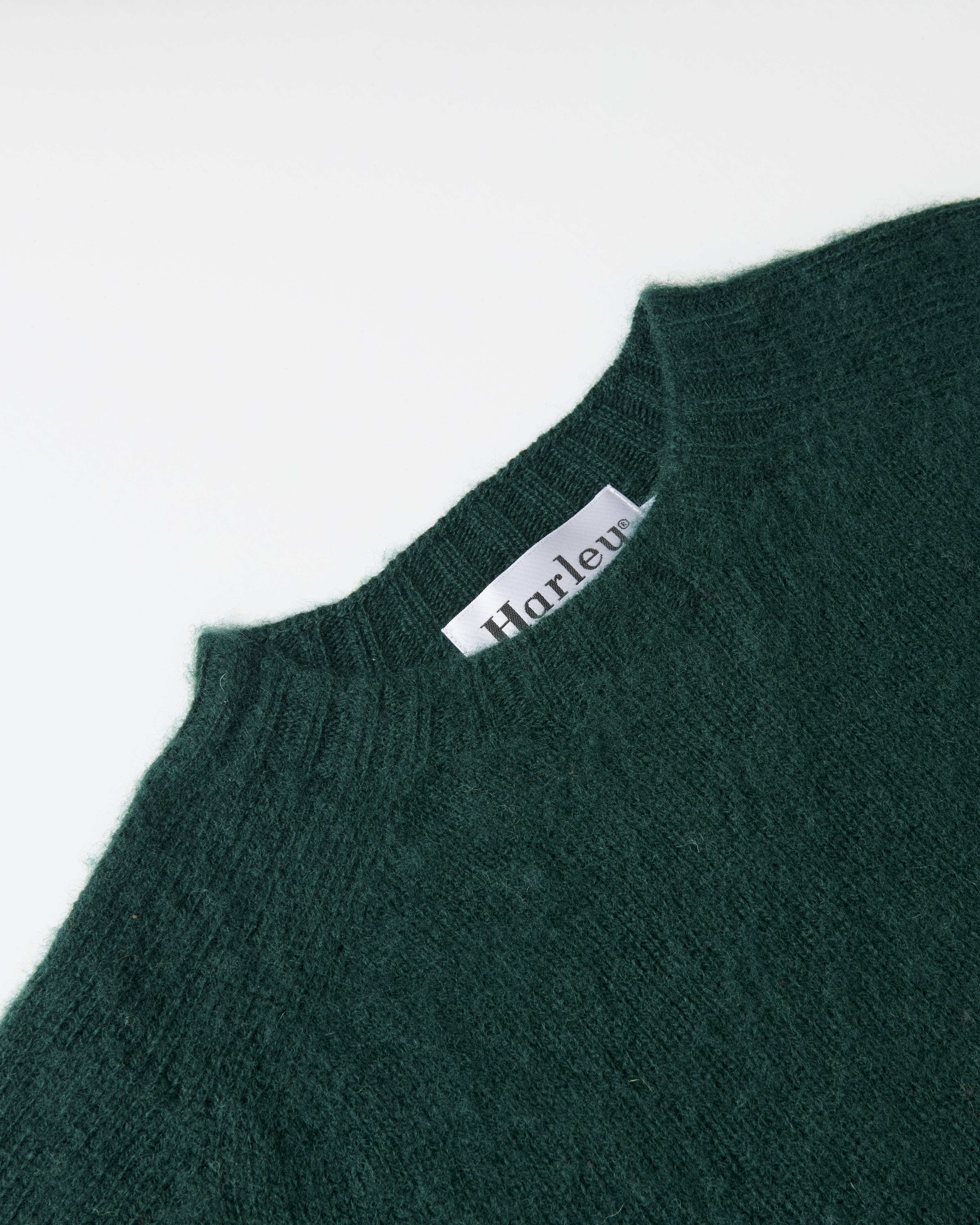 Harley of Scotland Brushed Wool Crew Neck Jumper Tartan