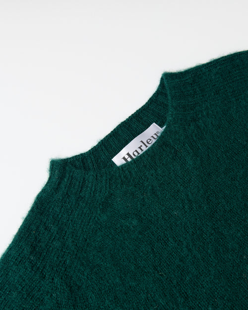 Harley of Scotland Brushed Wool Crew Neck Jumper Tartan