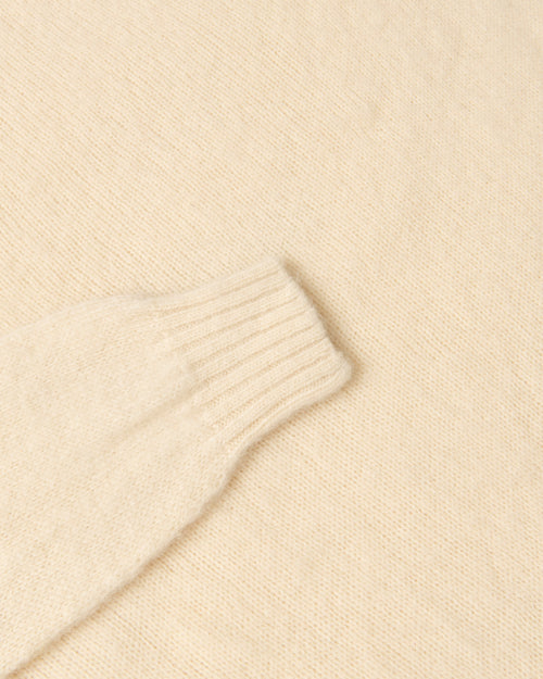 Harley of Scotland Brushed Wool Crew Neck Jumper Vanilla