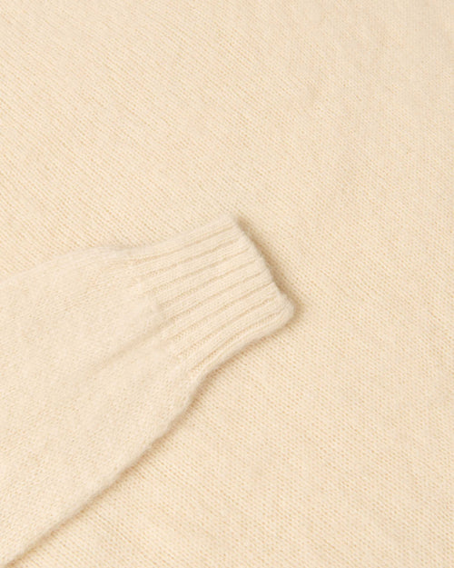 Harley of Scotland Brushed Wool Polo Collar Jumper Vanilla