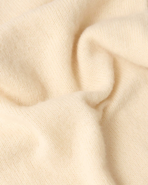 Harley of Scotland Brushed Wool Polo Collar Jumper Vanilla