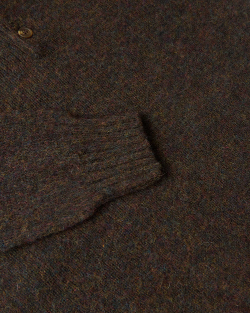 Harley of Scotland Brushed Wool Polo Collar Jumper Carob