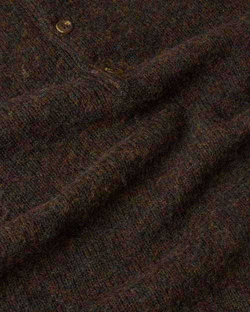 Harley of Scotland Brushed Wool Polo Collar Jumper Carob