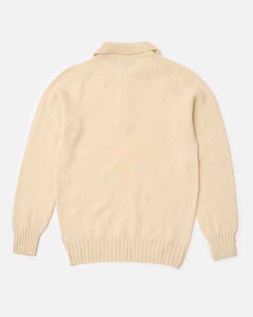 Harley of Scotland Brushed Wool Polo Collar Jumper Vanilla